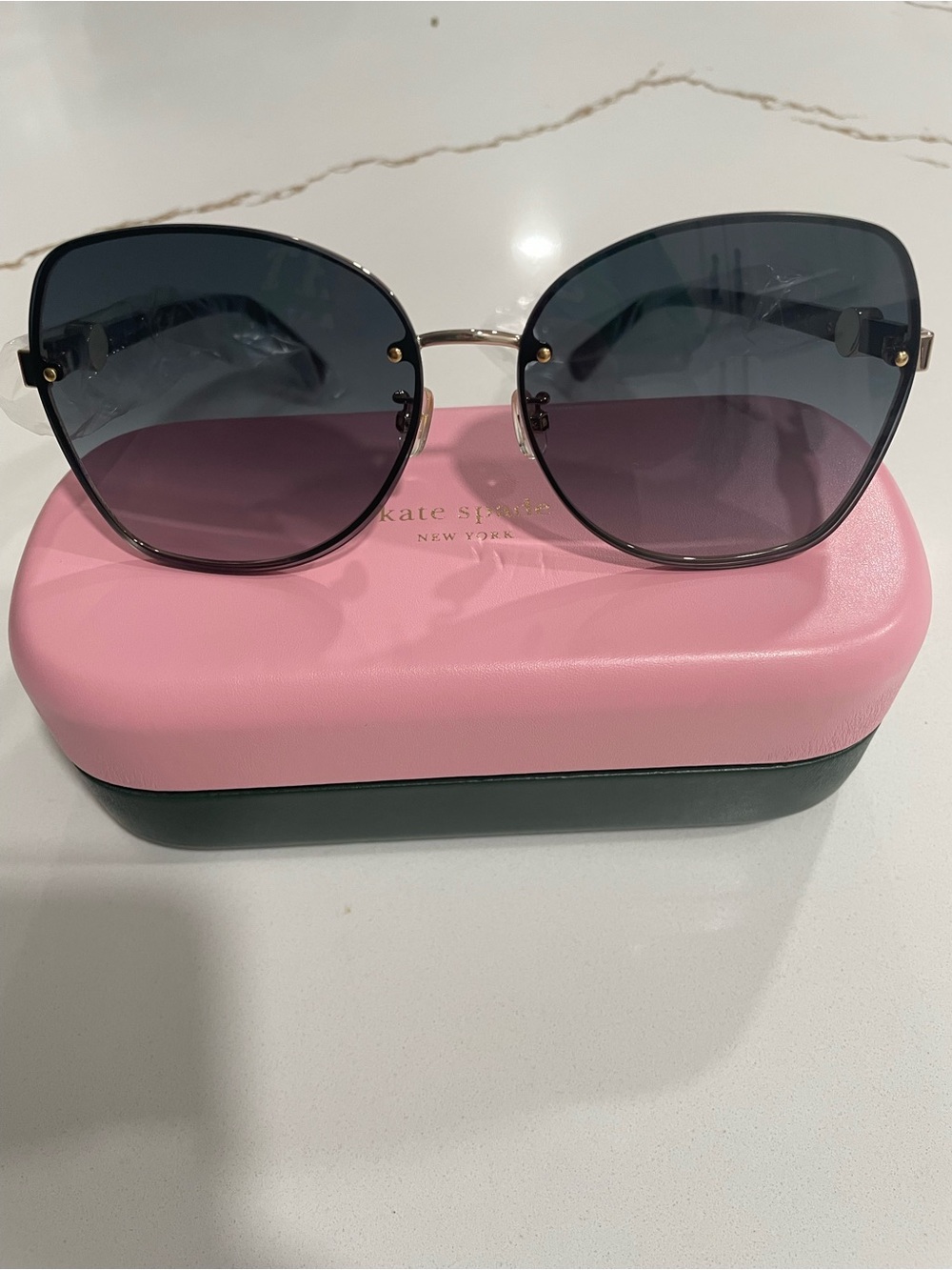 kate spade Black Lensed Sunglasses with Pink Hard Case
